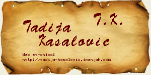 Tadija Kasalović vizit kartica